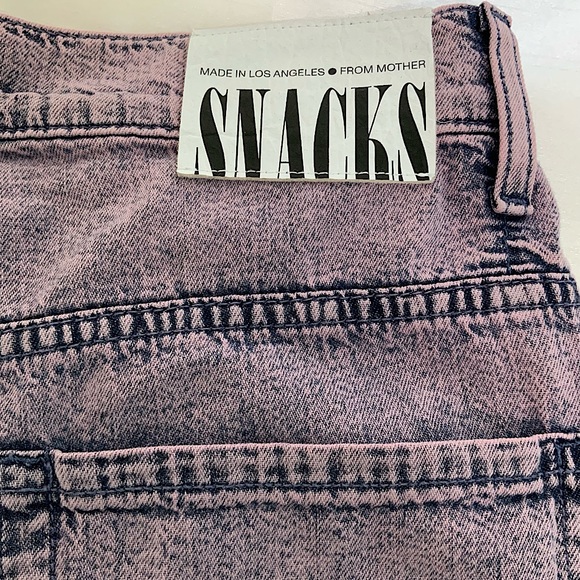 MOTHER SNACKS High Waisted Twizzy Skimp Wash Jeans in Silver Pink NWT - Picture 6 of 11